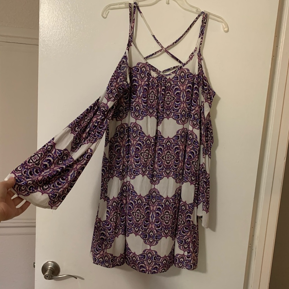 Cold Shoulder Cross Back Dress